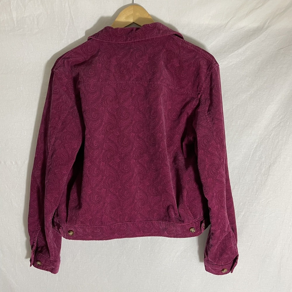 Tommy Hilfiger Jacket Womens Medium M Golf Corduroy Pink Magenta Button Up - Picture 2 of 7